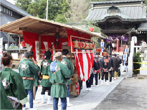 仮屋台の奉納行事